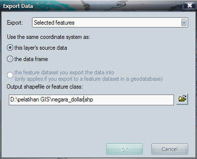 3. kemudian simpan data tersebut dengan mengklik kanan pada layernya > data >