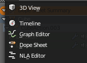 C. Dope Sheet & Action Editor Blender 3D Pertama pilih salah satu panel pada Blender 3D dan ganti dengan panel Dope Sheet. Gambar 2.