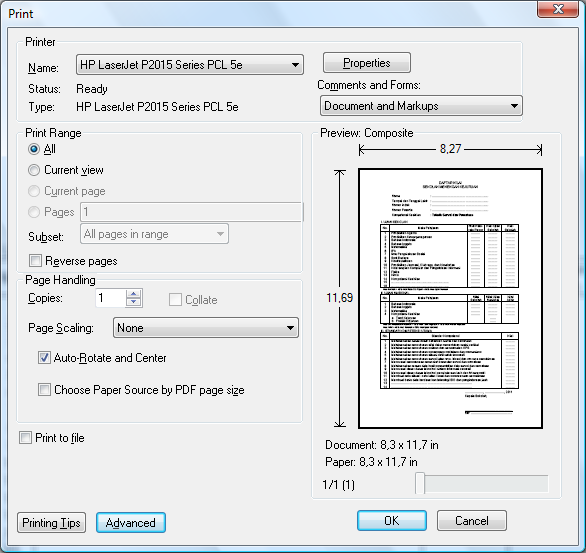 10. Pilih menu File Print atau klik Ctrl+P pada keyboard untuk membuka form printing 11.