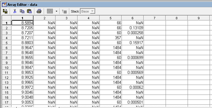 42 Gambar 3.21. Tampilan matriks data pada MatLab. Setelah matriks delay didapat semua elemennya, maka dilakukan perhitungan rata-ratanya.