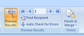 h. Klik tab Mailings i. Klik tombol Preview Results j.
