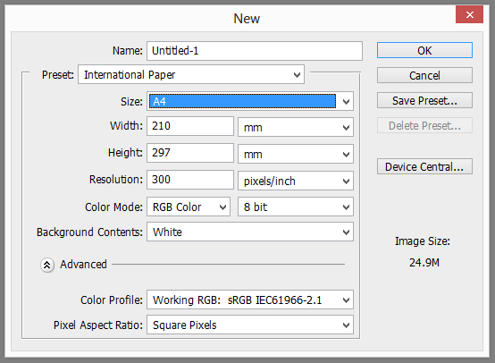 Memulai adobe photoshop cs 4 1. Klik menu file new 2.