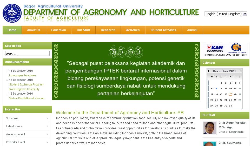 lembaga/organisasi. Contoh : a. Mencantumkan nama Bogor Agricultural University di blog personal Gambar 1.