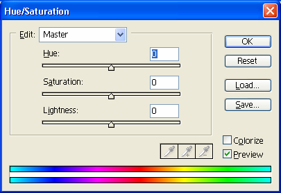 Lampiran Cara penggunaan kakas Adobe Photoshop 7.0 untuk mendeteksi watermark metode penyamaran hue.