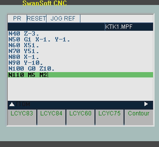 Sesudah program ditulis dan disimpan di mesin frais CNC, maka langkah untuk memeriksa program dan menjalankannya adalah sebagai berikut. 2.