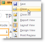 4. Memodifikasi Rancangan Report Gambar 11: Tampilan pilihan Close/save Report 4.