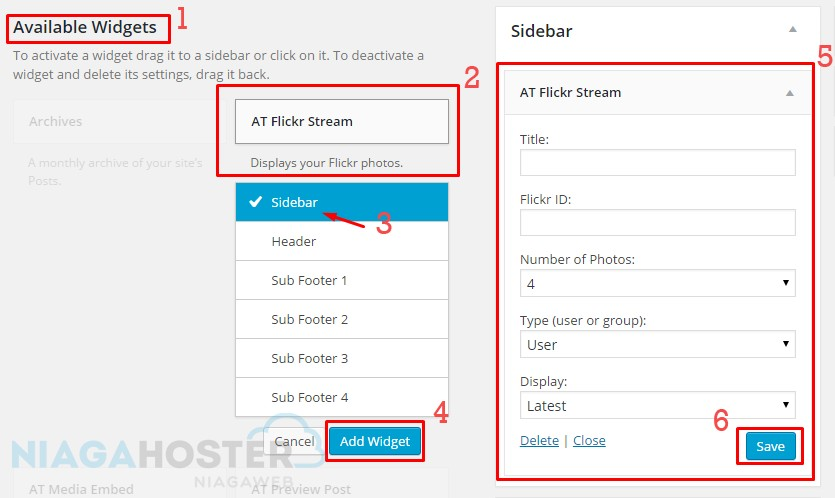 2. Kolom Sidebar menunjukkan widget aktif milik Anda. Ini artinya, widget tersebut ditampilkan pada situs Anda.