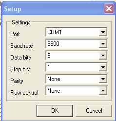 Revisi : 01 Tgl : 1 Maret 2008 Hal 8 dari 9 Gambar 7. Jendela Setup dari Comport. 9. Double klik tombol Button1, ketikkan baris-baris program berikut ini pada event handler click dari Button tersebut.