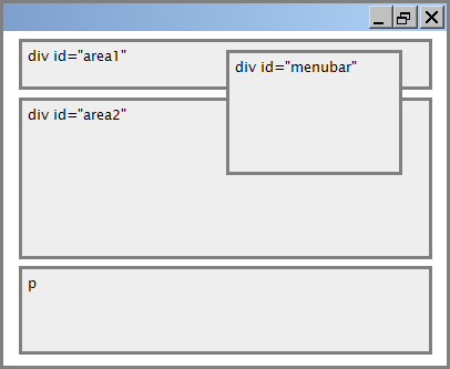 Posisi absolute #menubar { position: absolute; left: 400px; top: 50px; } Dihilangkan dari alur dokumen, seperti float.