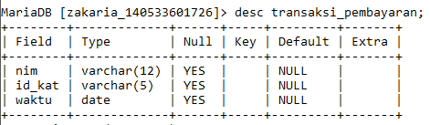 2. Definisikan stored procedure untuk penambahan data ambil_mk.