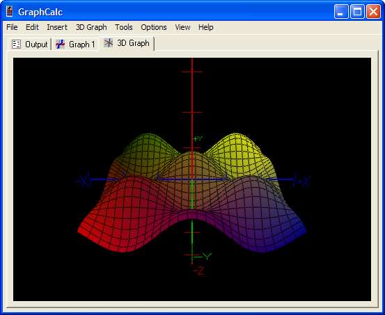 Gambar 13. Contoh pembuatan grafik 3D dengan program GraphCalc Gambar 14.