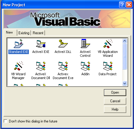0 > Microsoft Visual Basic 6.0. Gambar 3.10Memulai Visual Basic 6.