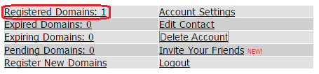 8. Dengan cara login kembali pada website http://www.registry.cu.cc/ Klik menu My Account. 9. Lalu akan muncul tampilan sebagai berikut, klik Registered Domain: 1 10.