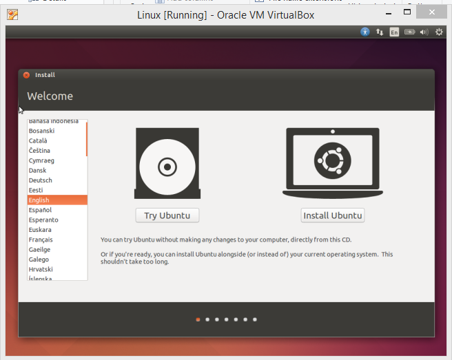 Klik Install Ubuntu untuk memulai installasi Ubuntu. 36.