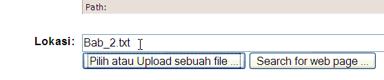 Tekan link Pilih pada file yang dikendaki.
