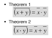 Teorema De Morgan Yang perlu diingat: break the bar, change the operator -Teori De Morgan sangat berguna untuk disain
