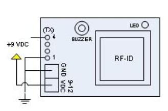 33 Gambar 3.3 Modul RFID Reader ID-12 Dengan cukup memberi tegangan kerja antara 9 12 V, maka modul RFID ID-12 akan membaca kartu berformat EM4001/sejenisnya dalam jangkauan jarak sampai dengan 12 cm.
