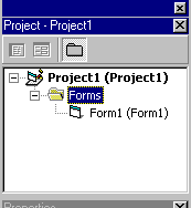 Project Explorer Project Explorer digunakan untuk melihat bagian-bagian proyek pembuatan aplikasi. Project Form Data environment Data report.