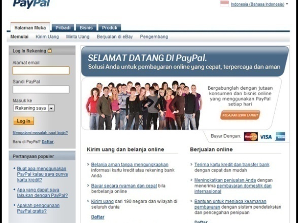 H. PayPal.com Gambar 2.24 Paypal.com PayPal.com, jasa transaksi online pihak ketiga yang banyak digunakan sebagai alat pembayaran pada toko-toko online. 2.3 