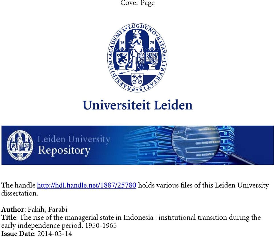 net/1887/25780 holds various files of this Leiden University