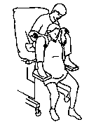 Jongkok / Squatting Lap squatting (Pasangan duduk di kursi yang kokoh dan ibu duduk dihadapan pasangan dan memeluk pasangan serta berpangku pada paha pasangan.