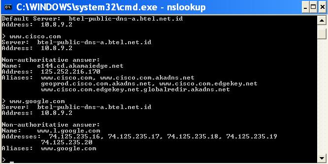 Sistem operasi komputer juga memiliki utilitas yang disebut nslookup yang memungkinkan pengguna untuk secara manual query server nama untuk menyelesaikan nama host yang diberikan.