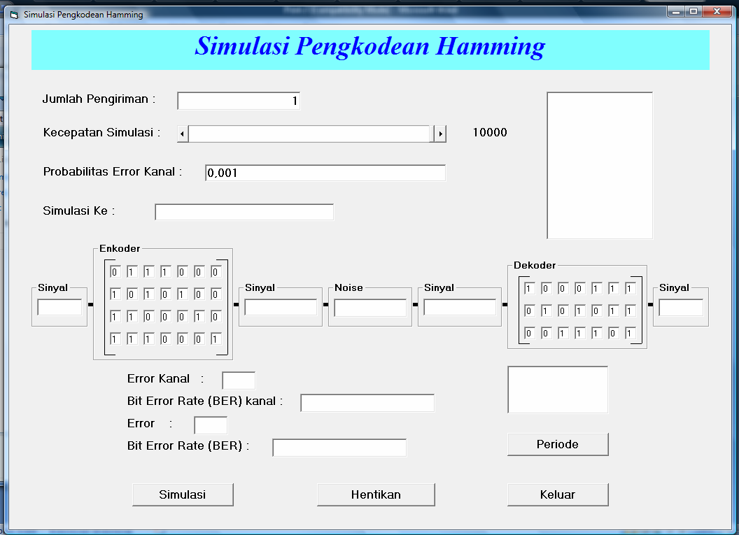 4.5 Implementasi Program Simulasi Program Simulasi ini dirancang dengan menggunakan Aplikasi pemrograman Microsoft Visual Basic 6.0 yang menggunakan bahasa pemrograman Basic.