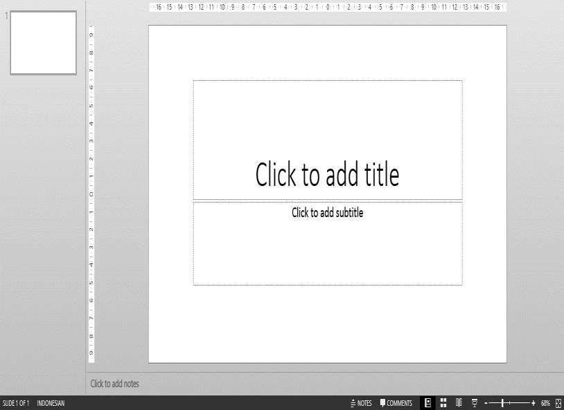 Outline & slide tab Text Area Notes Area View button Zoom slider Gambar 1.1 Lingkungan Kerja Power Point 1.
