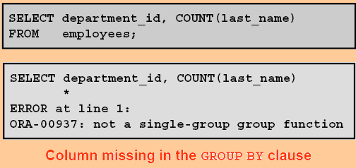 S Q L Fungsi Agregat dan Group Function Illegal Query pada Group Function SQL Query yang menggunakan klausa GROUP BY harus lebih hatihati dalam