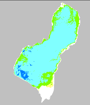 Gambar 13 memperlihatkan kecerahan perairan Danau Tondano selama periode 1990-2011. Mantau et al. (2004) menyatakan bahwa persyaratan budidaya keramba membutuhkan kisaran kecerahan perairan 1-2 m.