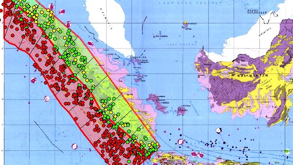 Subduksi Subduksi Shallow Crustal Gambar IV-13 Sebaran episenter gempa di pulau sumatera dan sekitarnya berdasarkan mekanisme gempa 1 2 3 4