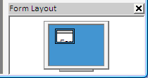 Gambar 2.10 Tampilan Jendela Properties pada Visual Basic 6.0 9. Form layout Window Form layout window adalah jendela yang menggambarkan posisi dari form yang ditampilkan pada layar monitor.