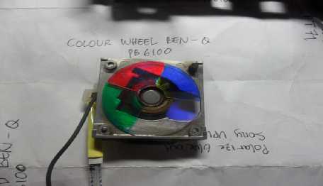 Gambar 2.22 Optical engine DLP projector b.colour wheel Colour wheel berfungsi sebagai pembuat warna dengan cara pembiasan cahaya.