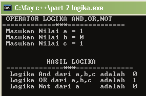 4. Operator Logika AND (&&),OR ( ) dan NOT (!