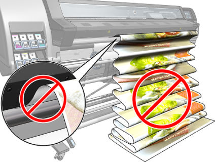 Jangan menarik media tercetak pada saat printer bekerja: hal ini dapat menyebabkan kerusakan kualitas cetak serius.