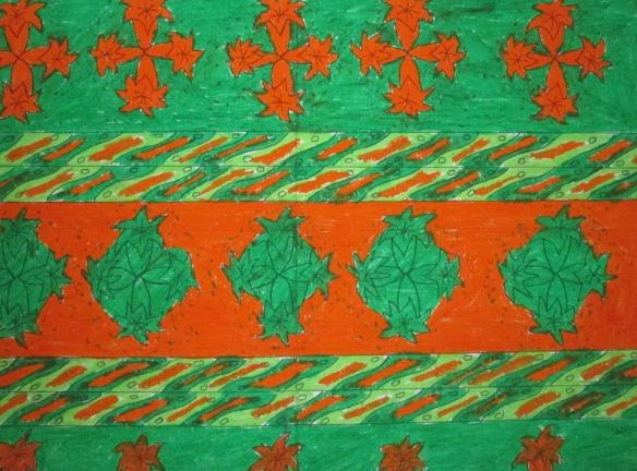 Gambar 74 : Batik yang warna Lili Berangkai 4 (Dokumentasi Ajeng Putri Indriaswari, 15 Juni 2014)