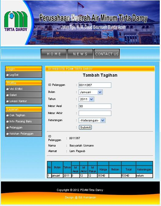 Edi Kurniawan ( 9 dari 13 ) ke dalam database pelanggan. Berikut tampilan form input pelanggan baru seperti gambar.