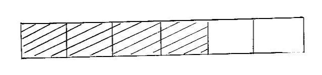 Bagi bahan selanjar kosong, mereka memetakkan satu bulatan kepada tiga bahagian bagi mewakili 1/3 seperti ditunjukkan dalam Petikan 1.