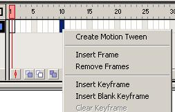 Seperti telah dijelaskan sebelumnya jika suatu keyframe berada dalam keadaan in-between frame maka frame tersebut tidak bisa dimanipulasi.