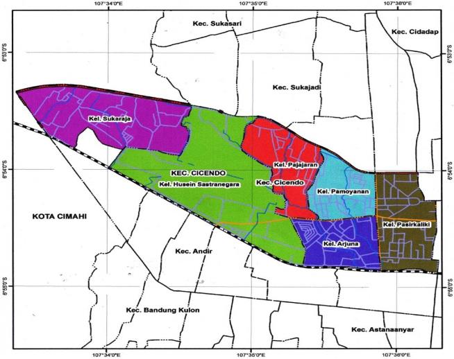 Gambar 1.1 Peta Kecamatan Cicendo Di Wilayah Kota Bandung Penggunaan areal tanah No. Penggunaan Luas (Ha) 1. 2. 3. 4.