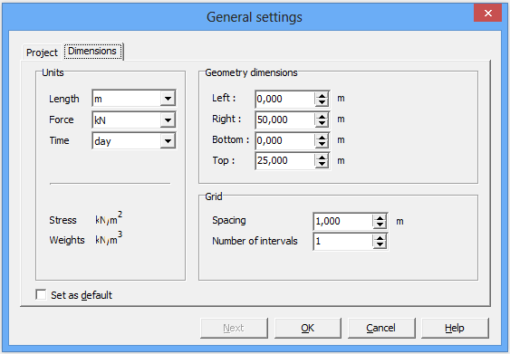Gambar IV. 16 General Setting (Dimension) Pada Tabel IV.1 ditampilkan seting mengenai dimensi dari permasalahan yang akan digunakan.