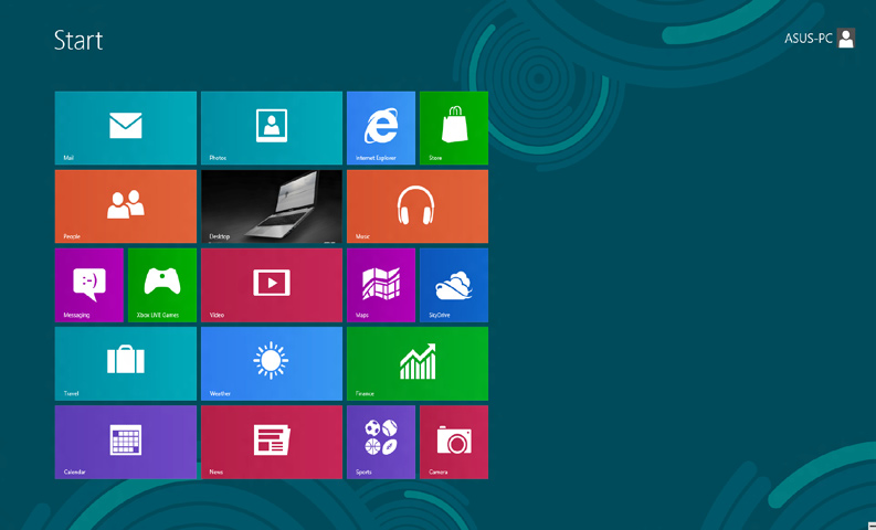 Hotspot Hotspot pada layar memungkinkan Anda menjalankan program dan mengakses pengaturan PC Notebook Anda.