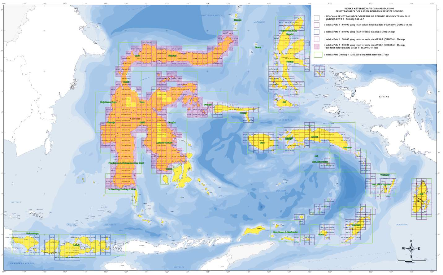 1. Jumlah peta geologi berbasis inderaan skala 1:50.000 yang dihasilkan dan digunakan Peta geologi skala 1 : 50.