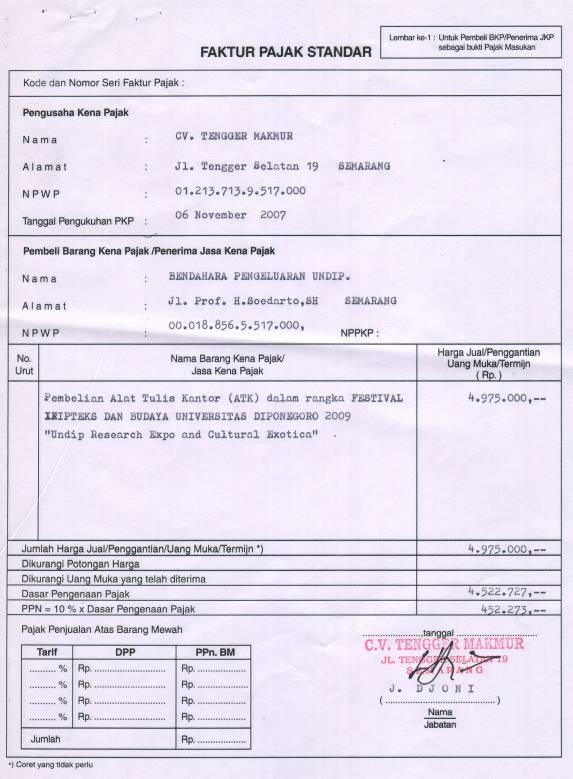 CV./PT Bendahara LPPM UNDIP 31.162.010.8.517.