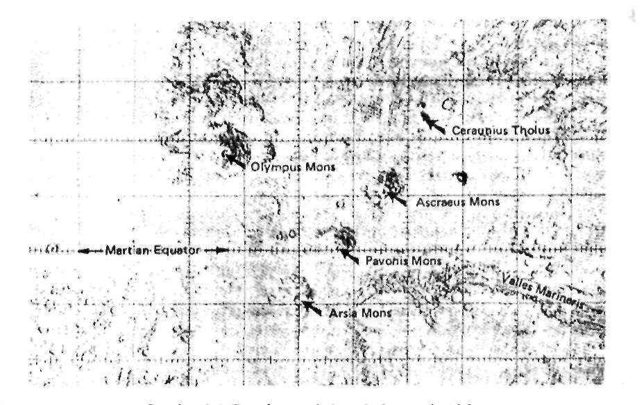 Gambar 2-1: Dua fotografi daerah tharsis dari Mars (a) direkam pada musim semi tahun 1924, kutub selatan Martian (b) direkam pada musim panas tahun 1926 di Lick Observatory Rintisan karya beberapa