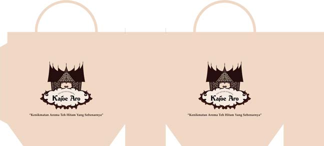 54 Shopping Bag Limited Edition dengan ukuran 32cm x 22cm x 11cm, dalam aplikasi desainnya menggunakan logo, motif Padang Itiak pulang patang yang menggambarkan daun teh, dan tagline.