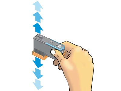 9. Tarik perlahan gagang biru hingga printhead terlepas dari medianya. PERHATIAN: Jangan tarik dengan kasar, karena dapat merusak printhead.