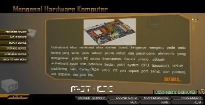 i. Halaman Power Supply Unit Gambar 4 Tampilan Menu Start b). Halaman Menu Process Device Halaman ini berisi menu contoh dari perangkat yang berfungsi untuk memproses pada CPU.