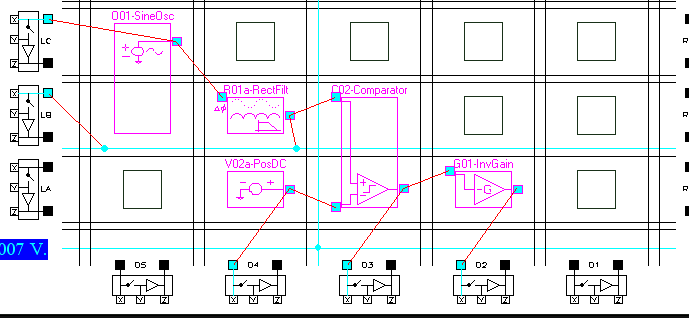 Praktikum Perancangan Sistim Elektronika Analog Lab 9. Field Programmable Analog Array Comparator Dengan Input Fullwave Rectifier Ipmodules yang digunakan: 1. sinewave oscillator 2.