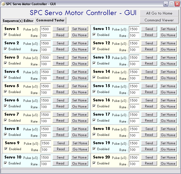 Pembacaan sekuen-sekuen gerakan yang telah tersimpan pada SPC SERVO MOTOR CONTROLLER dapat dilakukan dengan menekan tombol Read From SPC.